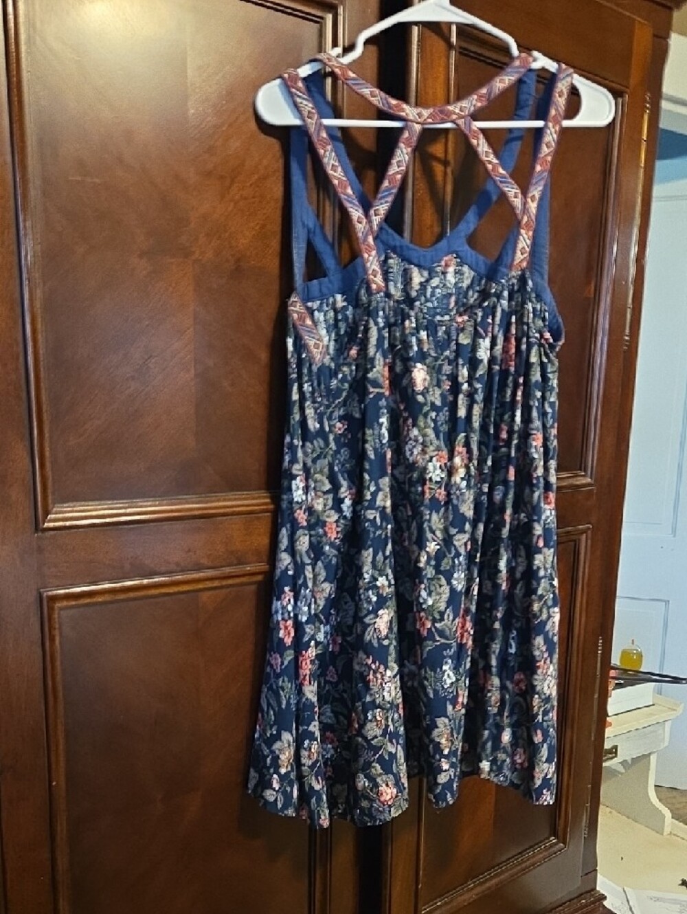 Flying Tomato Navy Floral Sundress with Pink and Green Accents - Picture 3 of 4